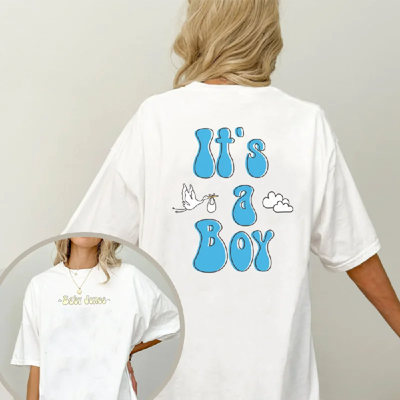 Personalised Baby Announcement Turn Around White Oversized T-Shirt