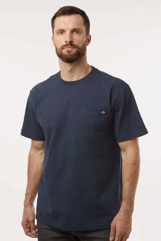 Dickies Mens Traditional Short Sleeve Crewneck T-Shirt w/ Pocket - Dark Navy Blue