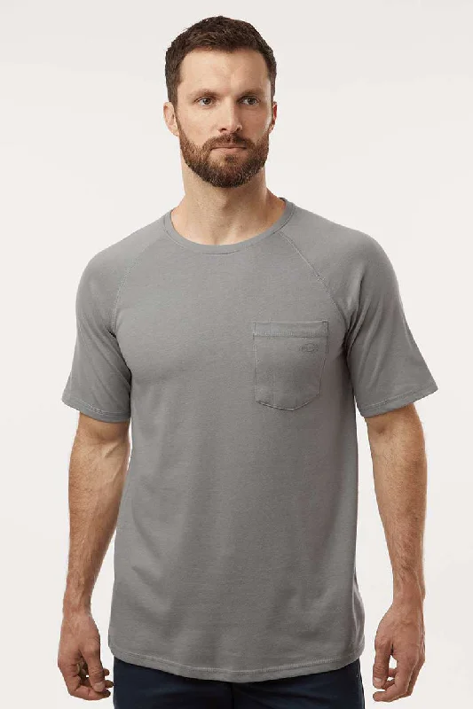 Dickies Mens Performance Moisture Wicking Short Sleeve Crewneck T-Shirt w/ Pocket - Smoke Grey