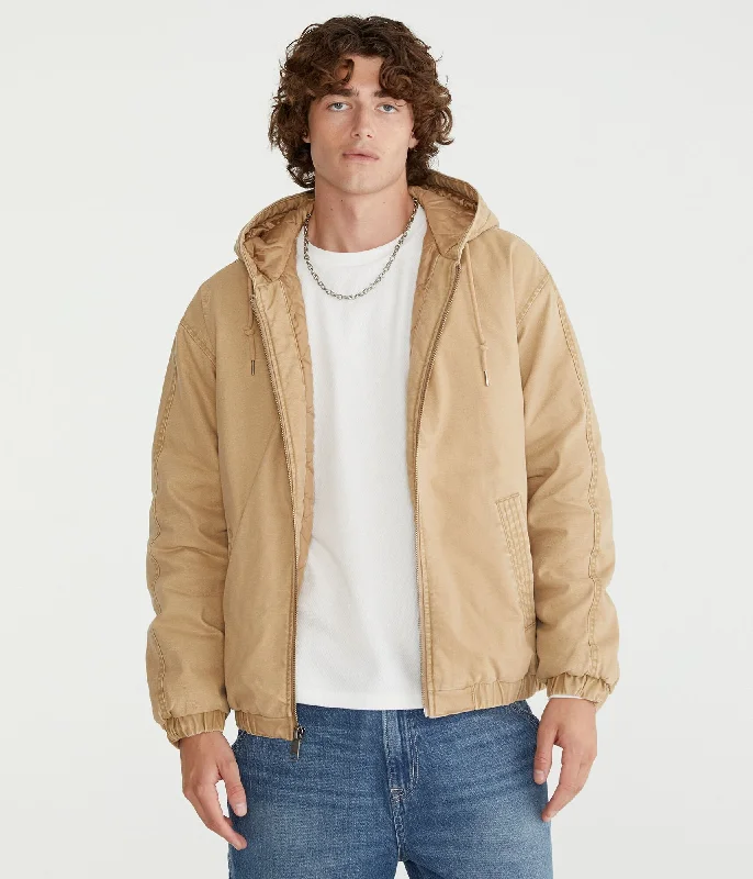 Aeropostale Hooded Canvas Workwear Jacket