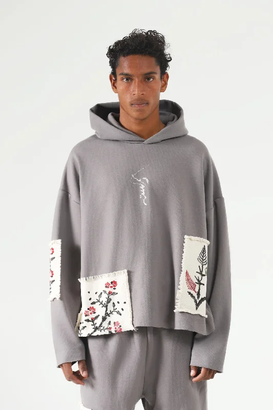 BLOCKPRINT CHARCOAL HOODIE