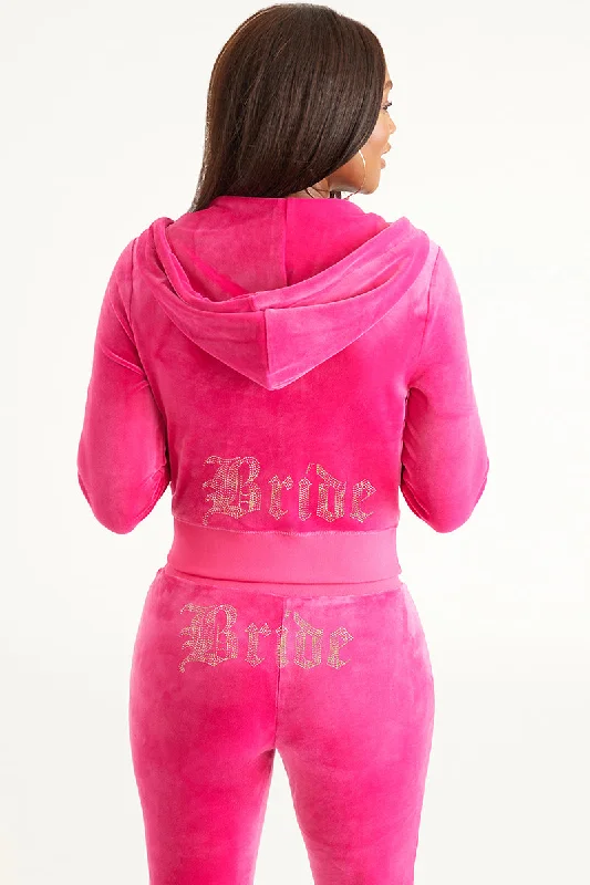 Bride Big Bling Velour Hoodie