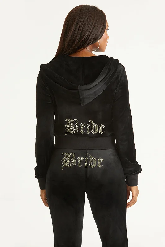 Bride Big Bling Velour Hoodie