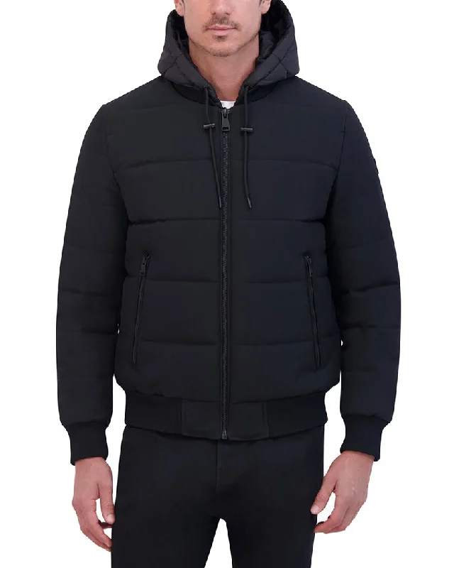 Kenneth Cole Oxford Hooded Bomber Jacket