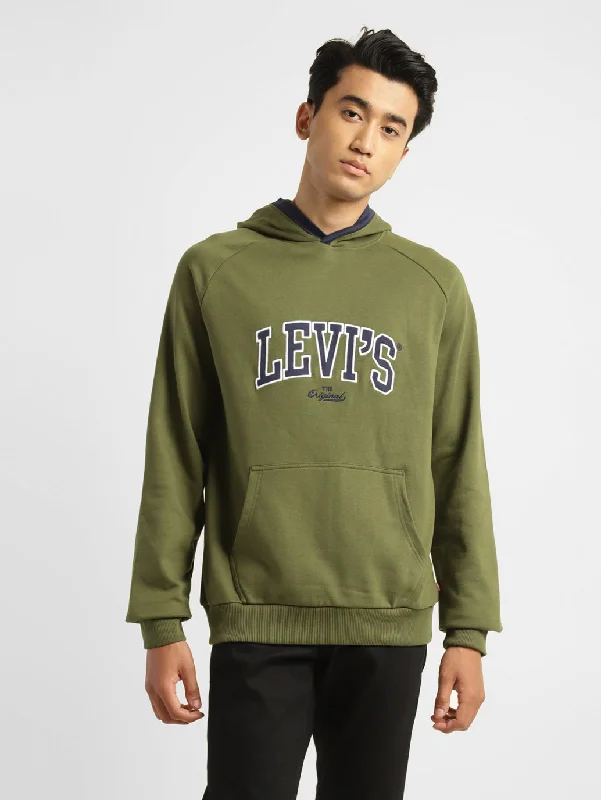 Men's Solid Green Hooded Sweatshirt