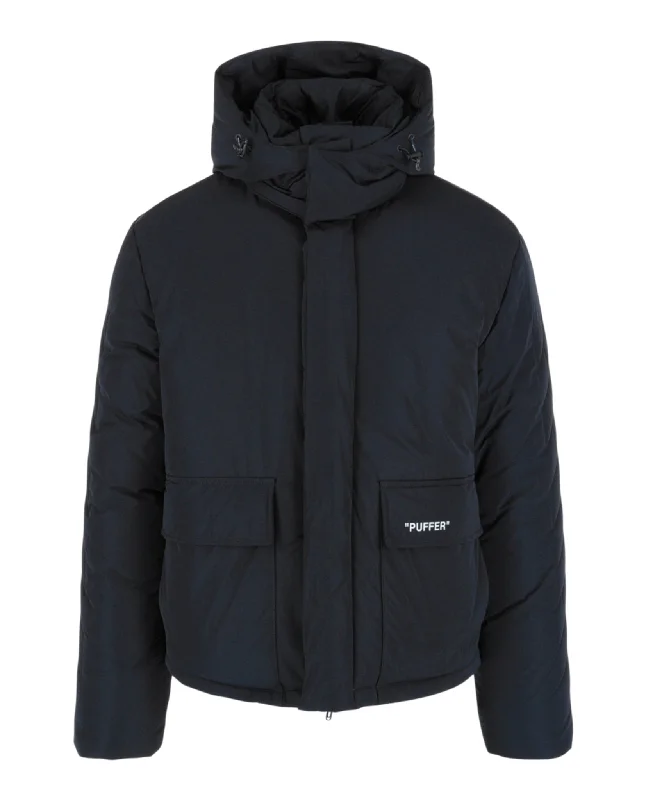 Outline Diag Quote Puffer Jacket