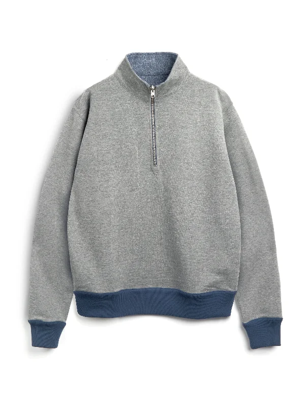 Reversible Half Zip Sweatshirt Edgware Charcoal/Navy