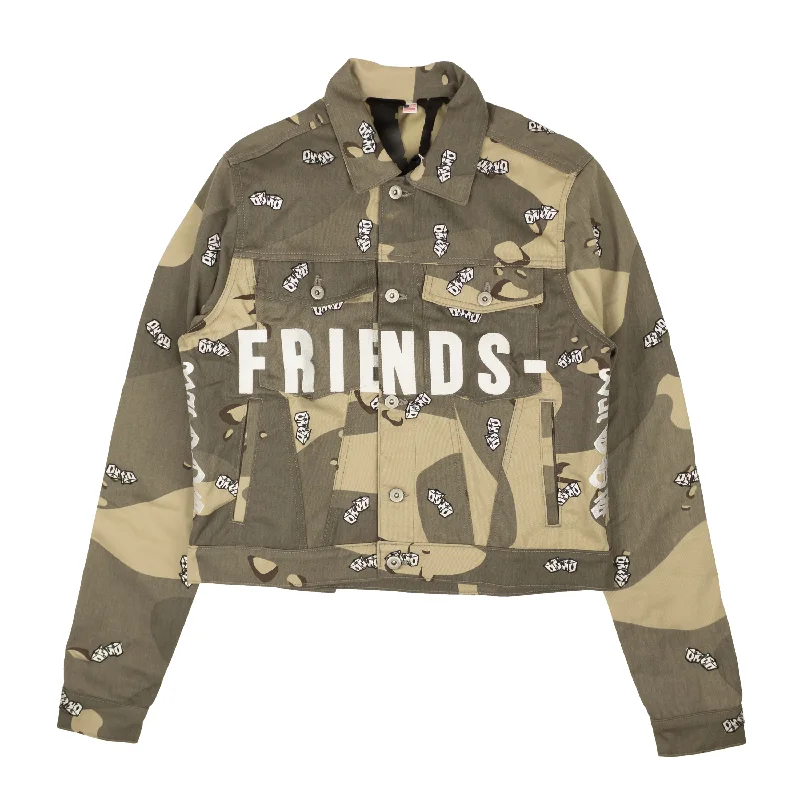 Vlone Friends Denim Jacket - Desert Camo