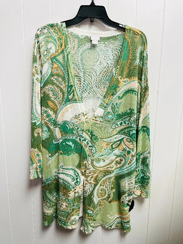 Cardigan By Chicos In Green, Size: L