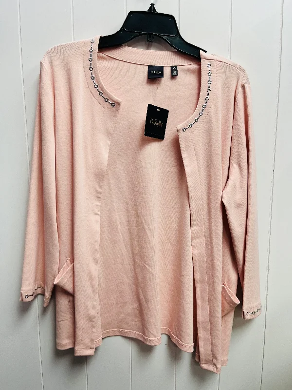 Cardigan By Rafaella In Pink, Size: L