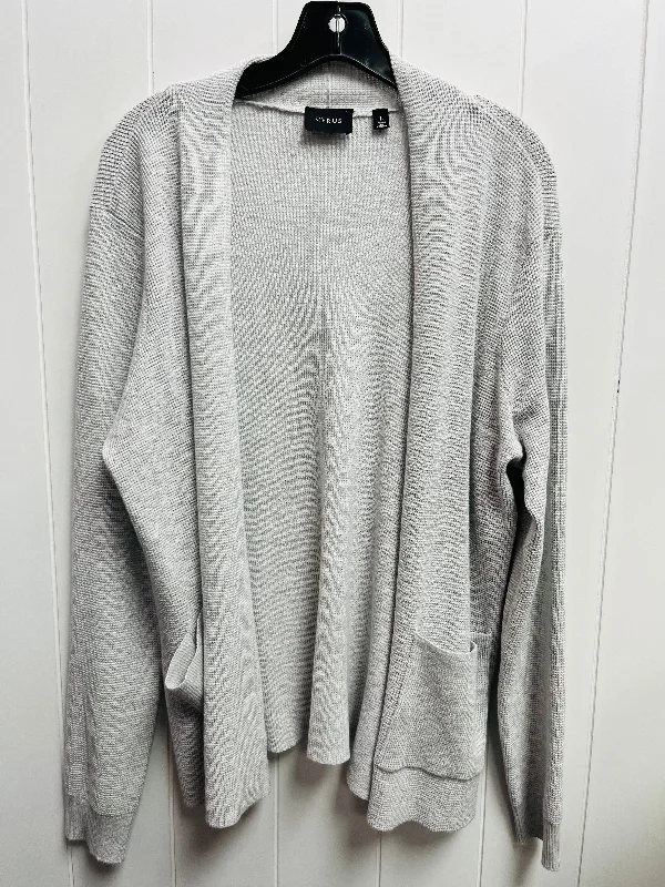 Sweater Cardigan By Cyrus Knits In Grey, Size: L