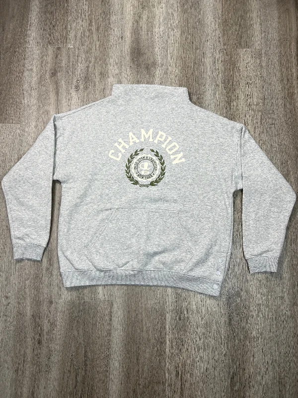 Sweatshirt Collar By Champion In Grey, Size: L