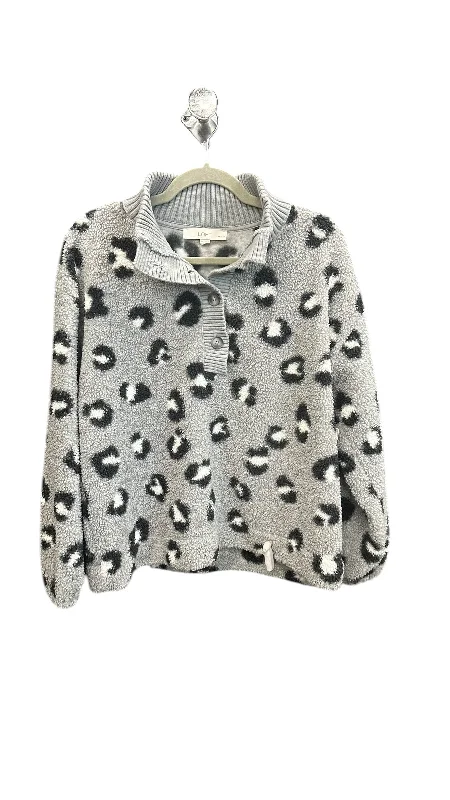 Sweatshirt Collar By Loft In Grey, Size: Petite L