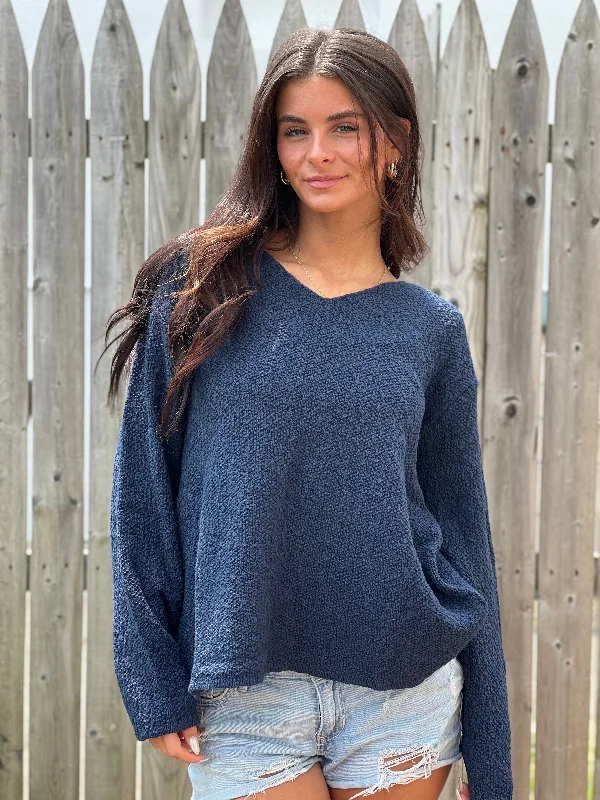 V-Neck Seed Stitch Sweater