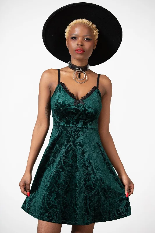 Mistress Of Mayhem Skater Dress [EMERALD]