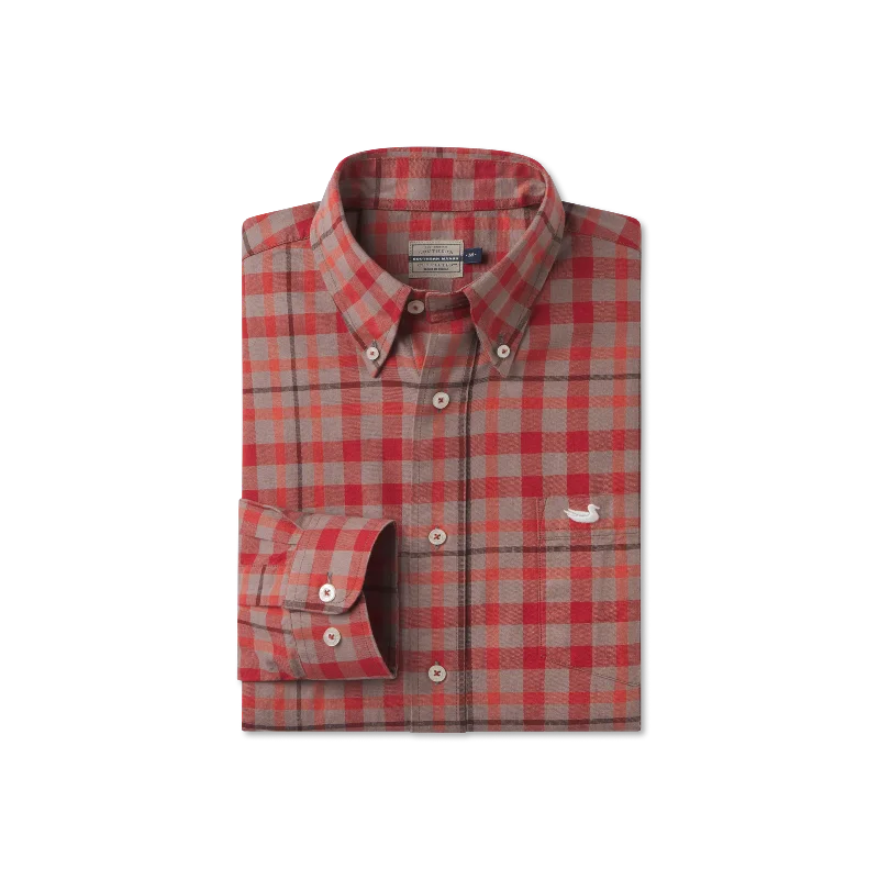 Youth Boundary Washed Plaid Dress Shirt