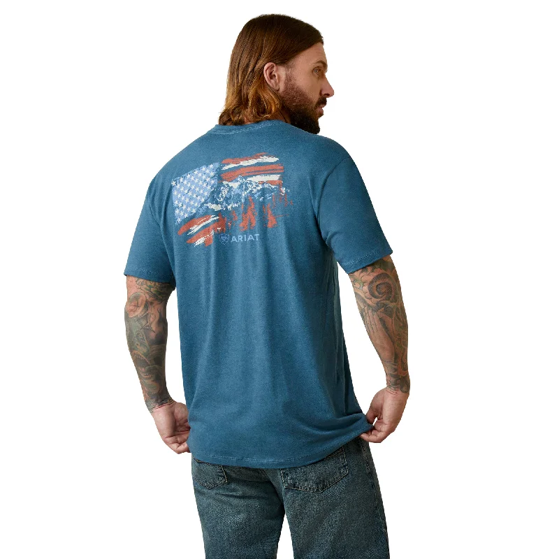 Men's Ariat Blue American Flag T-Shirt  #10045279