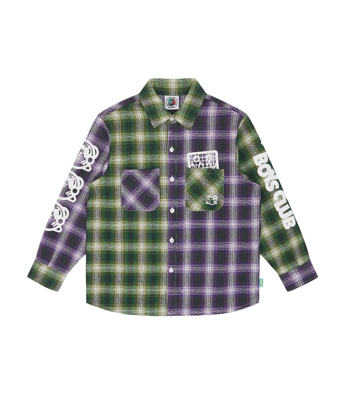 KIDS CHECK SHIRT - PURPLE