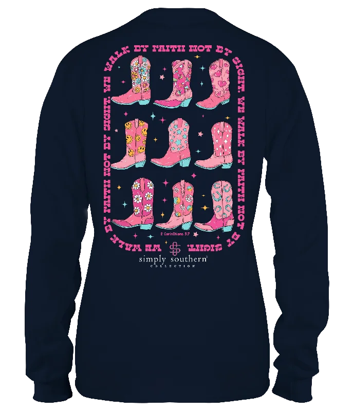 Simply Southern Walk By Faith Boots Long Sleeve T-Shirt