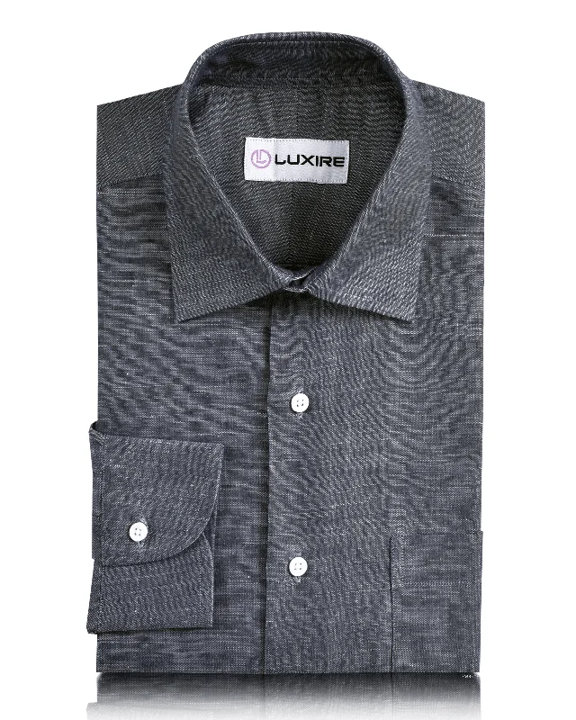 Cotton Linen: Greyish Navy Chambray