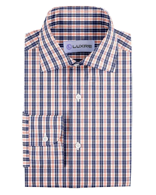 Navy Orange White Tartan Checks