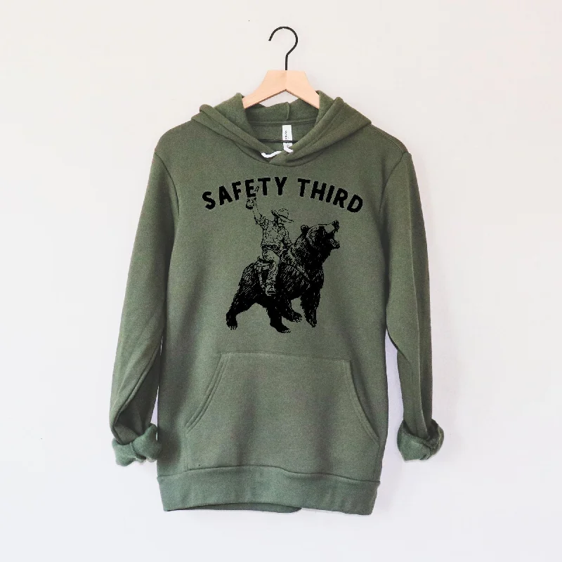 Hilarious Safety Third Bear Bella Canvas Sweatshirt or Hoodie *Unisex Fit*