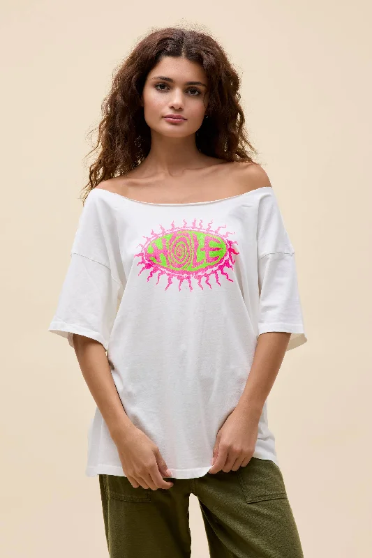 Hole Sun Logo Off-The-Shoulder Merch Tee