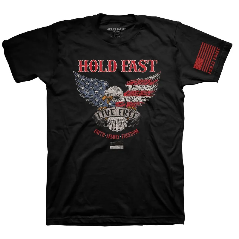 Hold Fast USA Live Free Eagle Christian Unisex T-Shirt