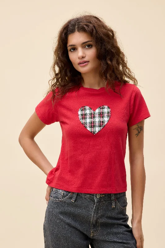 Plaid Heart Vintage Tee