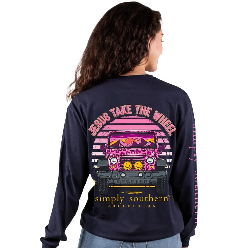 SALE Simply Southern Jesus Take The Wheel Long Sleeve T-Shirt