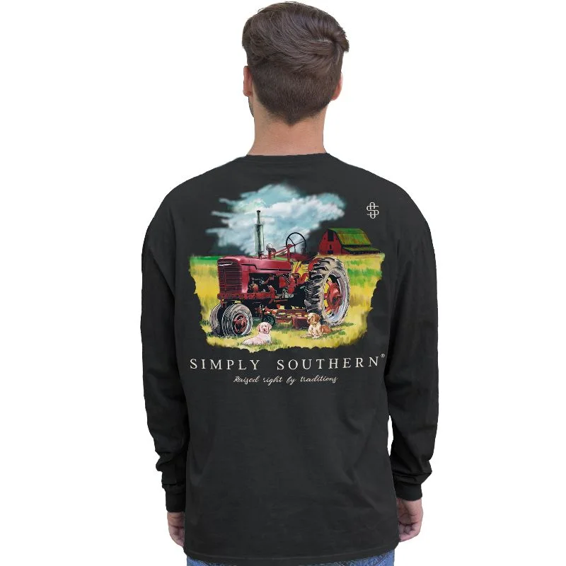 Simply Southern Tractor Obsidian Unisex Long Sleeve T-Shirt