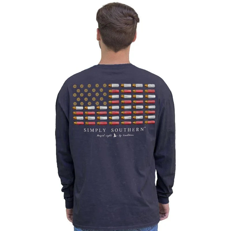 SALE Simply Southern USA Flag Raven Unisex Long Sleeve T-Shirt