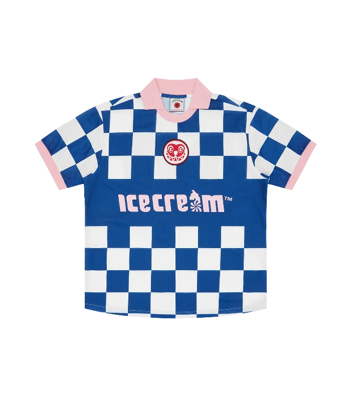 TEAM ICECREAM FOOTBALL SHIRT - BLUE CHECK