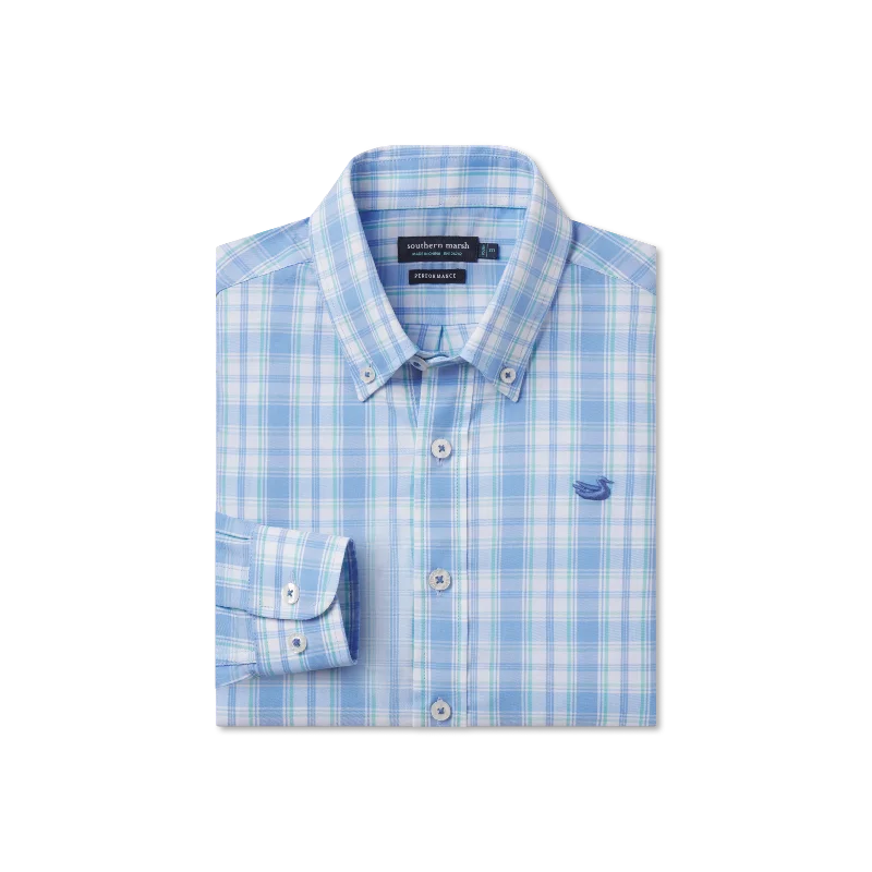 Youth Benton Performance Plaid Dress Shirt