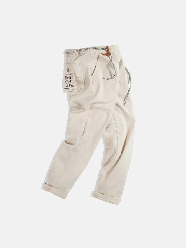 American Retro Off-White Casual Pants