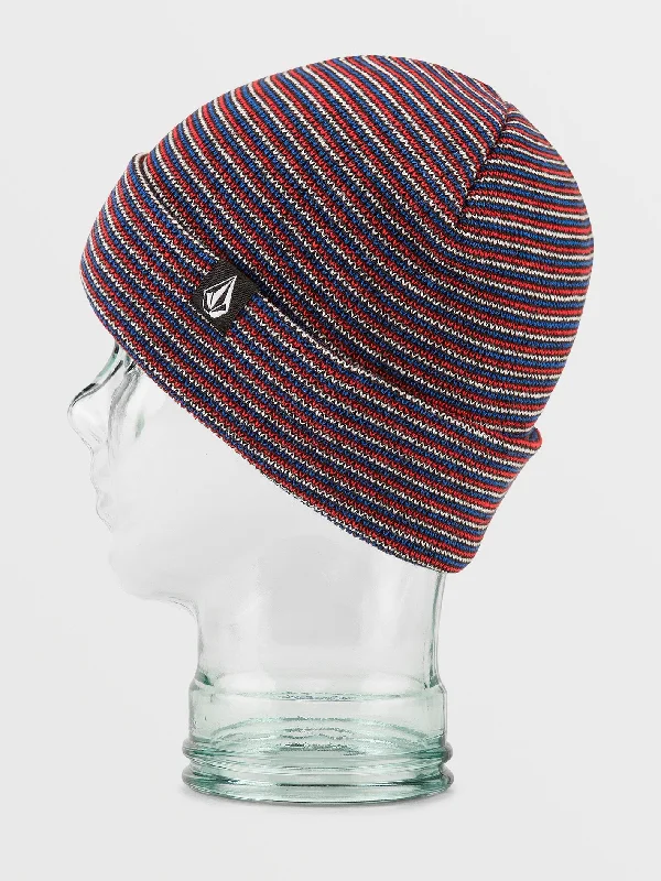 Kids Micro Stripe Beanie - Black