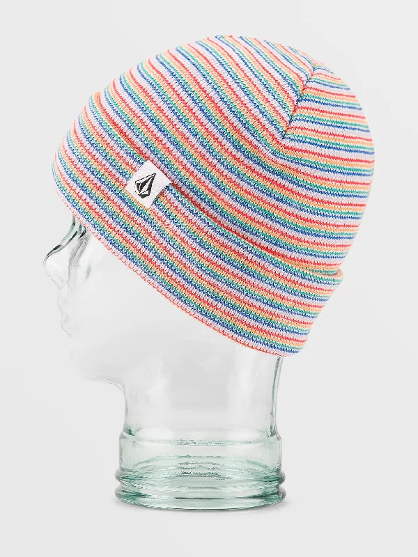 Kids Micro Stripe Beanie - White