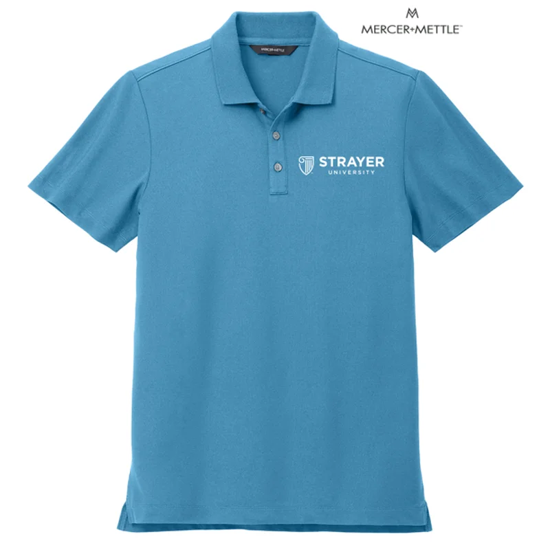 NEW STRAYER Mercer+Mettle™ Stretch Pique Polo - Parisian Blue